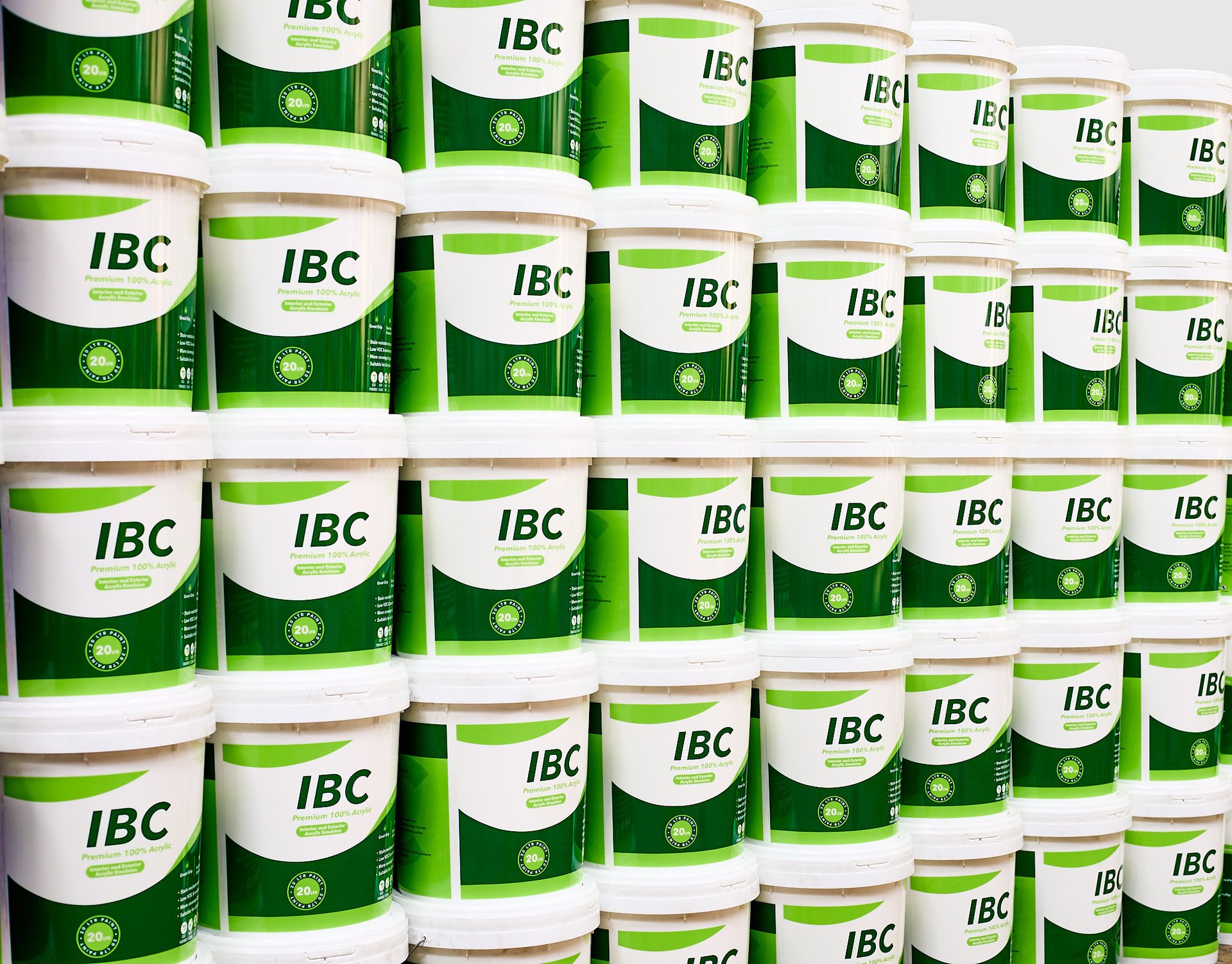 Rows of IBC paint